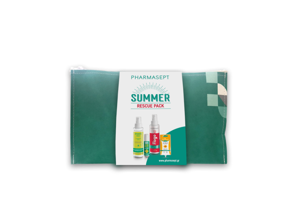 Pharmasept Rescue Pack, Insect Lotion 100ml & SOS After Bite 15ml & Flogo Instant Calm Spray 100ml & Arnica Cream Gel 15m
