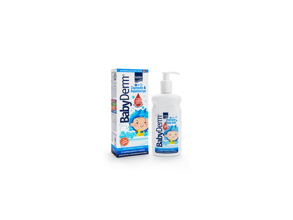 InterMed Babyderm Shampoo & Body Bath, Παιδικό Απαλό 2 σε 1 Σαμπουάν και Αφρόλουτρο, 300ml