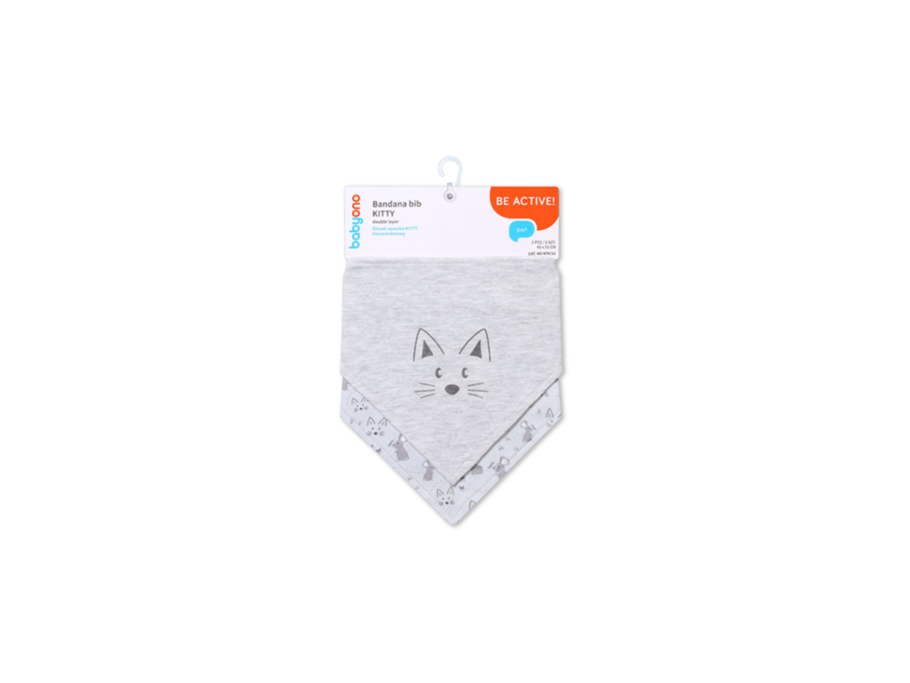 BabyOno Bandana Bib Kitty, Σαλιάρες - Mπαντάνες 0m+, 2 τμχ
