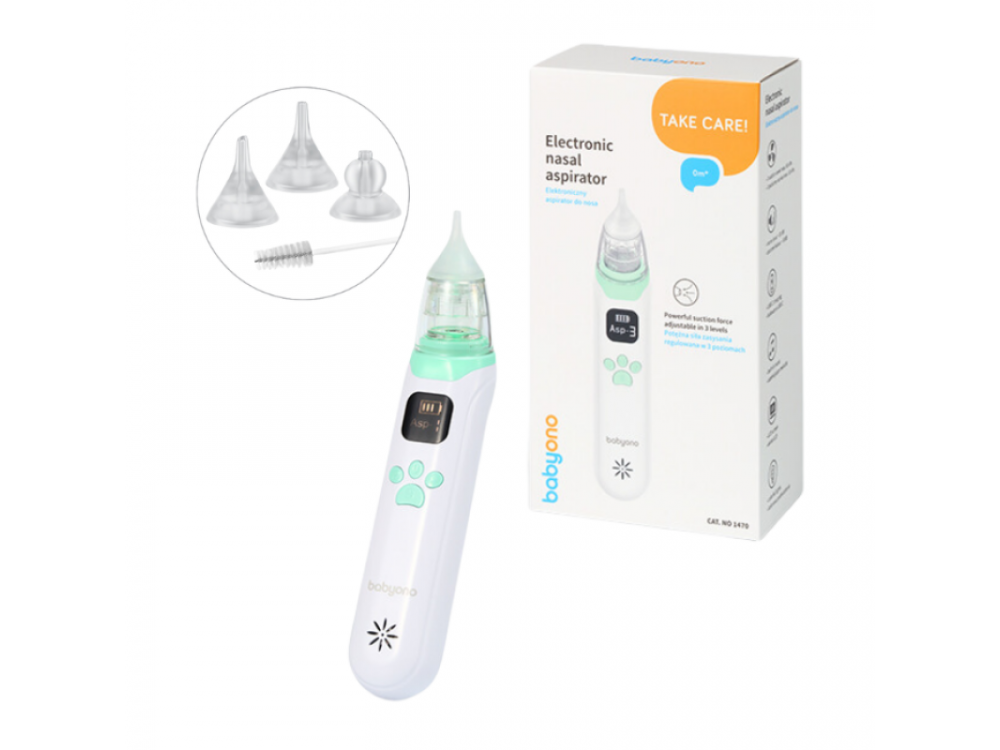 BabyOno: Ηλεκτρικός Ρινικός Αποφρακτήρας Μύτης- 3 Επίπεδα Έντασης & Αθόρυβη Λειτουργία