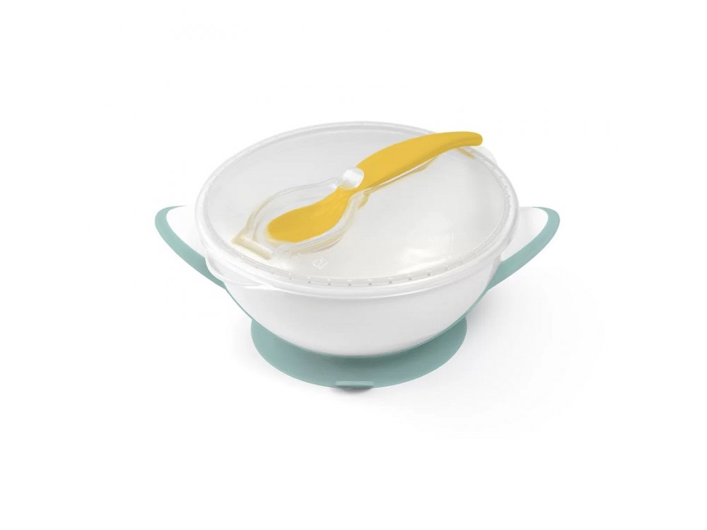 Babyono, Βρεφικό μπολ φαγητού με Βεντούζα και Ενσωματωμένο Κουτάλι, 1τμχ