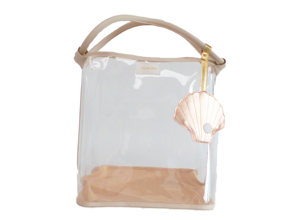 Play and Store Beach Bag Beige, Τσάντα θαλάσσης με δίχτυ, 1τμχ
