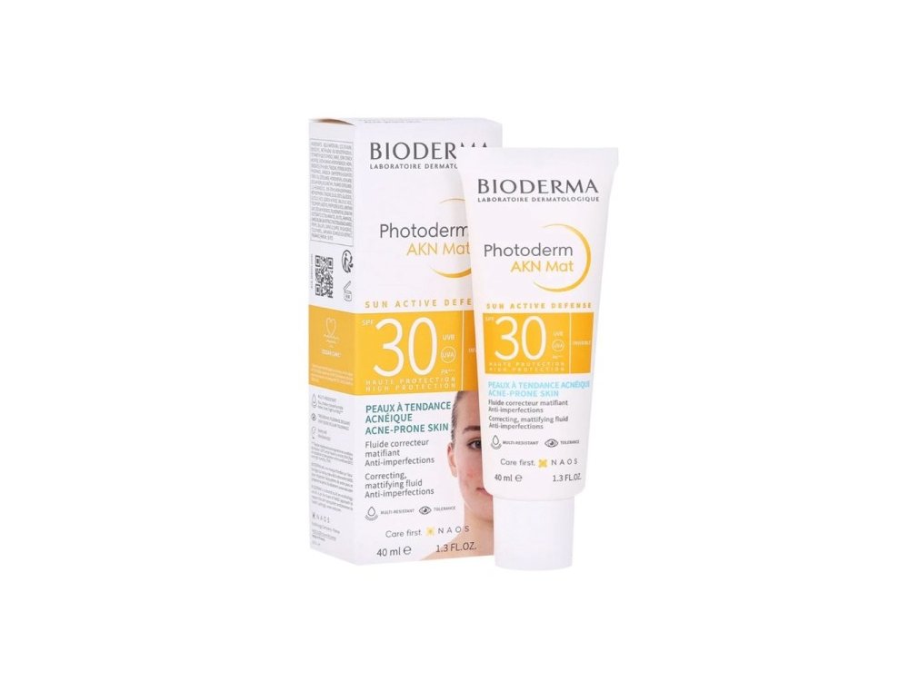Bioderma Photoderm AKN Mat Fluid Spf30 Αντηλιακό Προσώπου για Ματ Αποτέλεσμα, 40ml