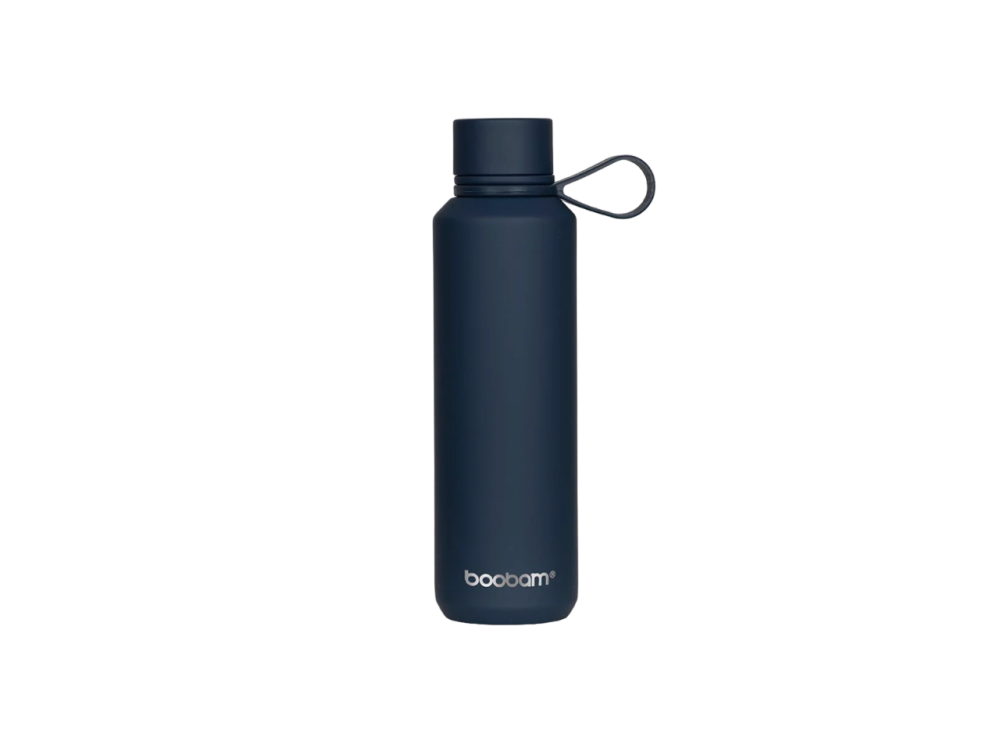 Boobam Bottle sleek, Ανοξείδωτο Μπουκάλι Θερμός με Καπάκι Grip, Aegean Blue, 600ml