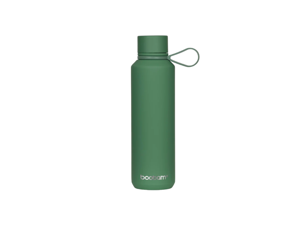 Boobam Bottle sleek, Ανοξείδωτο Μπουκάλι Θερμός με Καπάκι Grip, Sea Green, 600ml