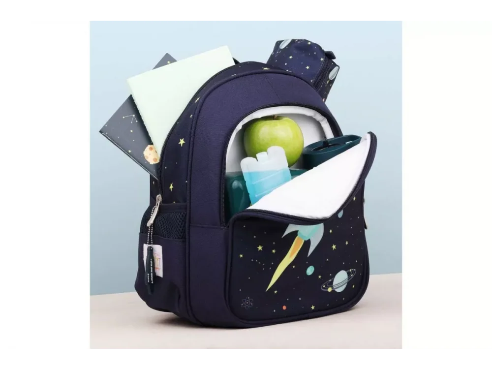 A Little Lovely Backpack Σακίδιο-Τσάντα Πλάτης με Ισοθερμική Θήκη, Space, 27x32εκ.