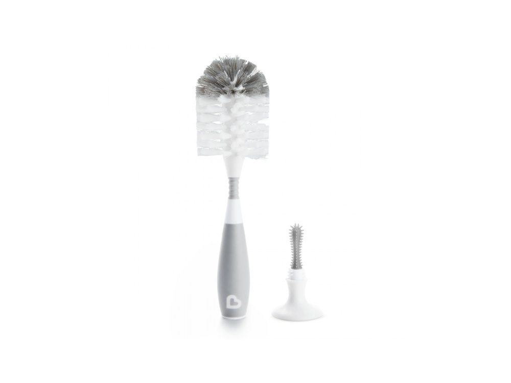 Munchkin Bristle Bottle Brush Grey, Βούρτσα Καθαρισμού Μπιμπερό Γκρί, 1τμχ
