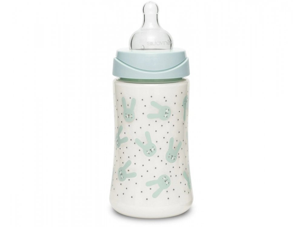 Suavinex Πλαστικό Μπιμπερό 270ml, 0m+,Hygge Rabbit Green