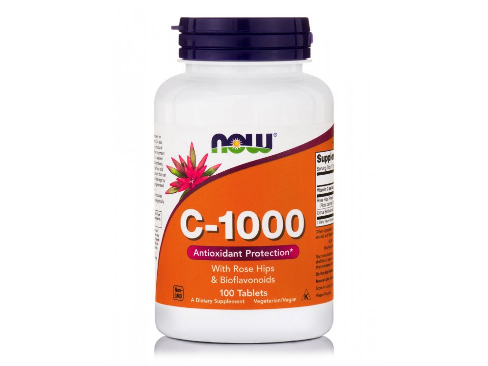 Now Vitamin C-1000 With Rose Hips & Bioflavonoids, 100tabs