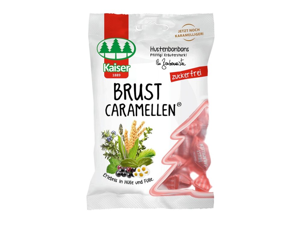 Kaiser Brust Caramellen 15 Βότανα Καραμέλες Για Το Βήχα & Τον Ερεθισμένο Λαιμό, 60gr