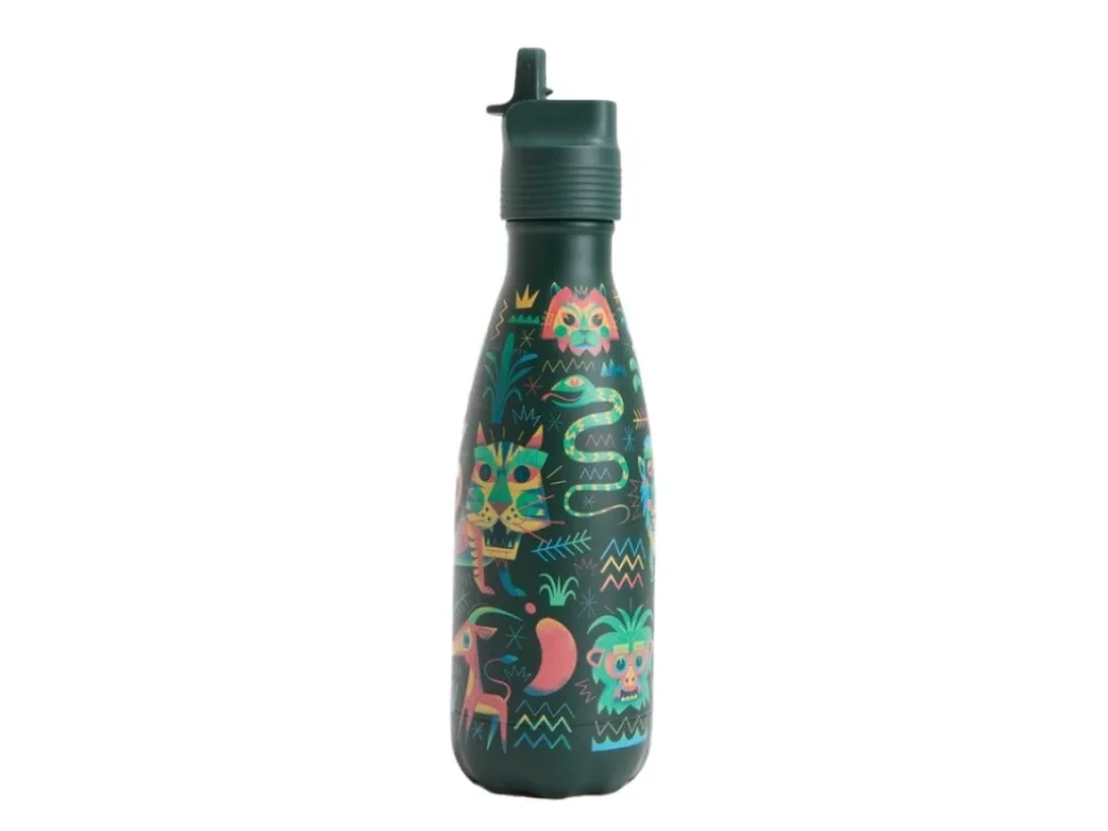 Chilly's Original Kids Bottle, Ανοξείδωτο Μπουκάλι Θερμός, Safari Squad, 350ml