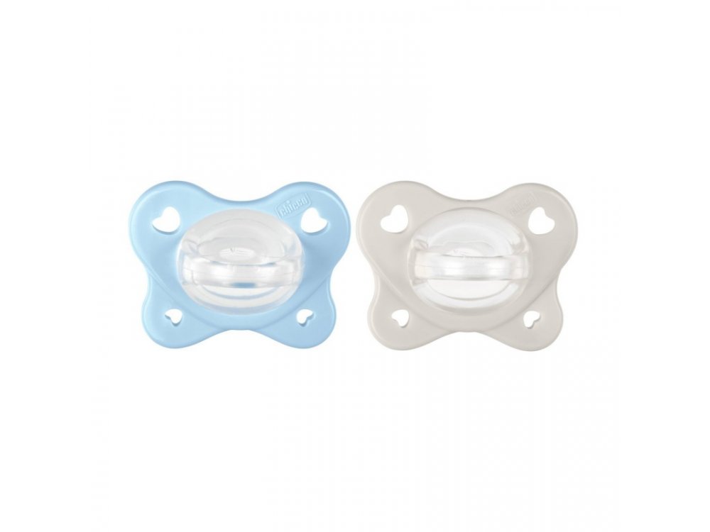 Chicco PhysioForma Dual Soft Πιπίλα Σιλικόνης Σιέλ-Μπεζ 2-6m 2τμχ