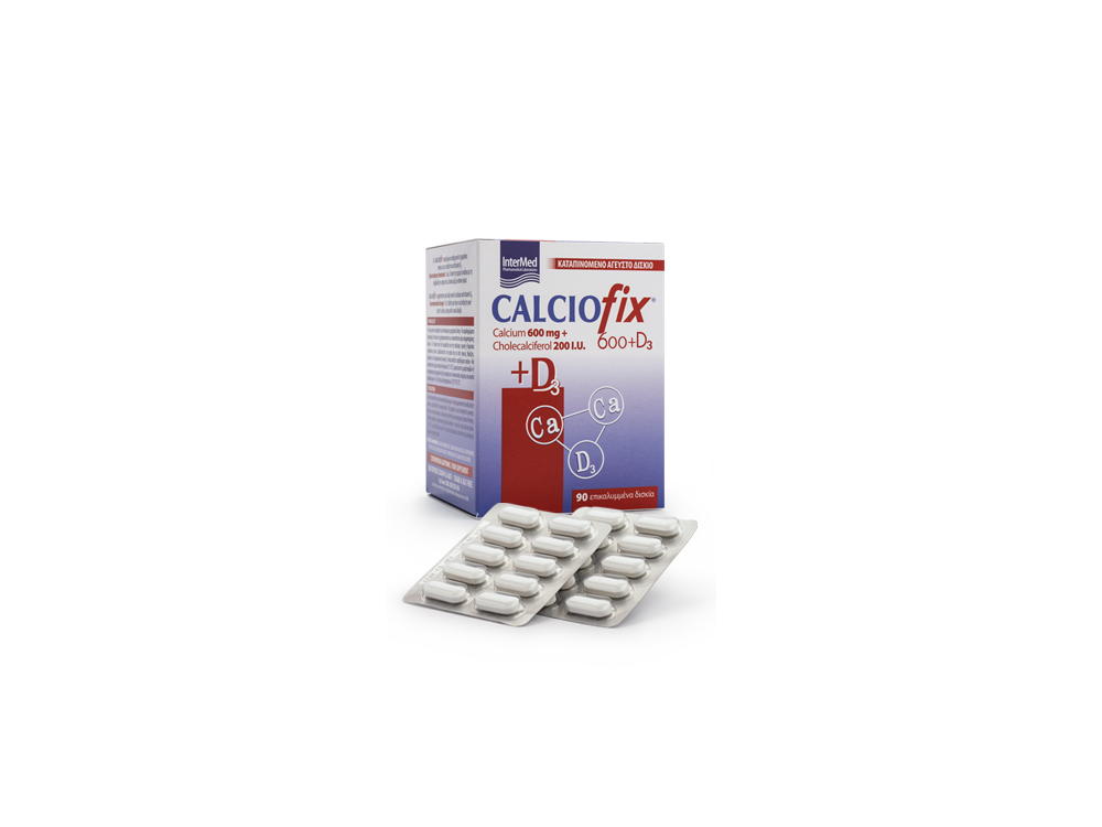 InterMed Calciofix Tablets, Συμπλήρωμα Διατροφής Ασβεστίου & Βιταμίνης D3, 90tabs