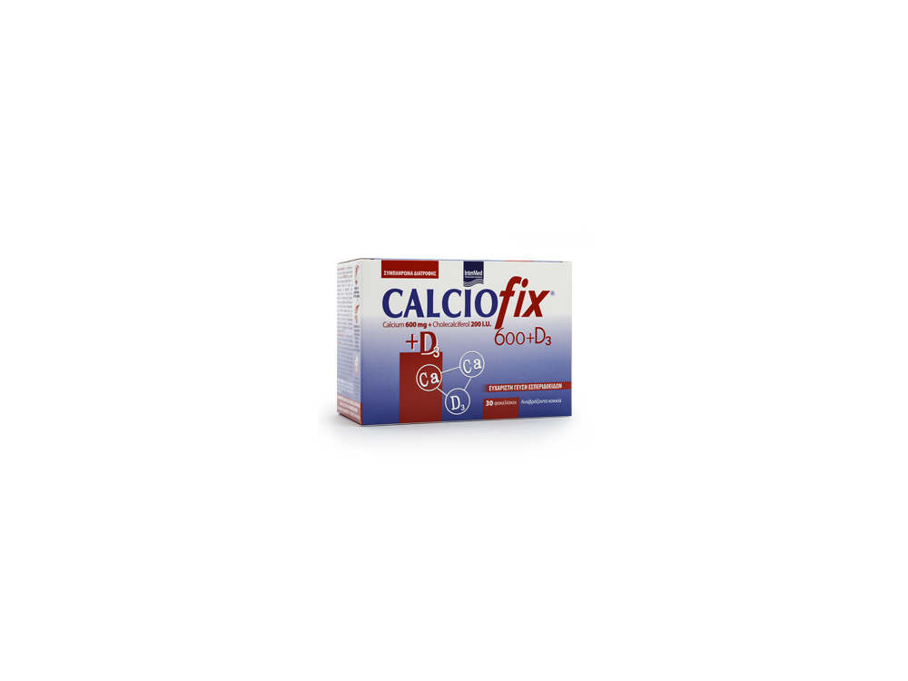 InterMed Calciofix Sachets, Συμπλήρωμα Διατροφής Ασβεστίου & Βιταμίνης D3 με Γεύση Λεμόνι, 30sachets