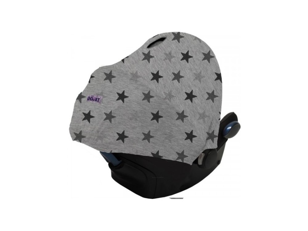 Dooky Hoody, Ηλιοπροστασία UV για Κάθισμα Αυτοκινήτου 0+m, Grey Stars, 1τμχ