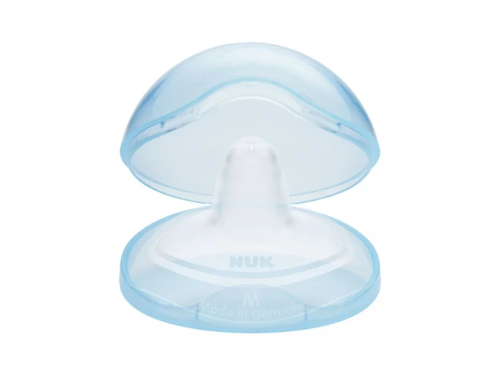 Nuk, Ασπίδα Θηλής Σιλικόνης Με Θήκη Μέγεθος, M, 2τμχ