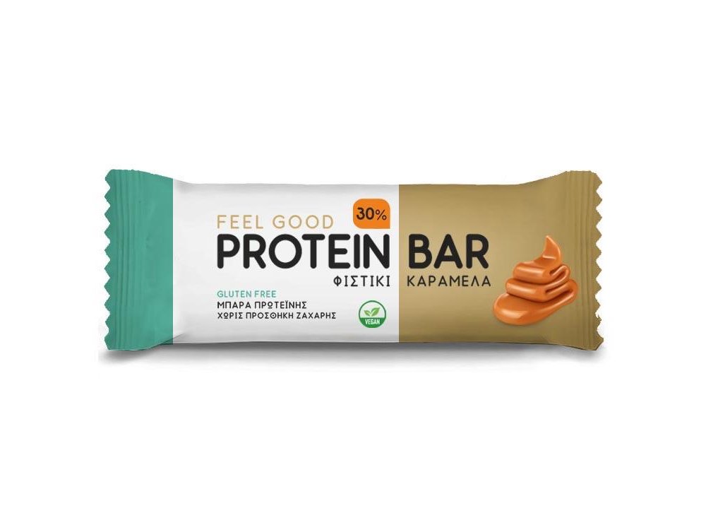 Feel Good Peanut Caramel Protein Bar, Πρωτεϊνική Μπάρα Φιστίκι Καραμέλα, 60gr