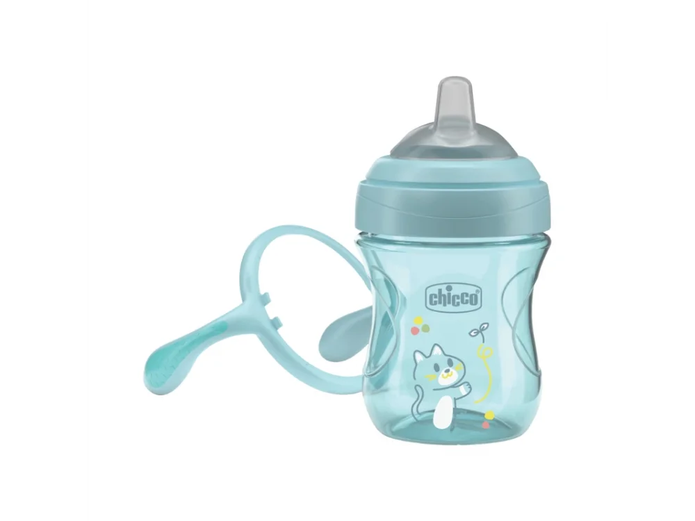 Chicco Training Cup Εκπαιδευτικό Ποτήρι-Κύπελλο Με Μαλακό Στόμιο Για 4m+, Βεραμαν, 200ml