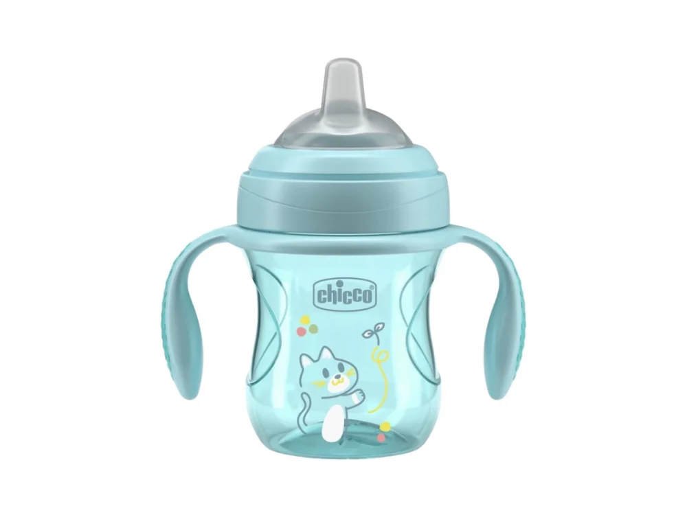 Chicco Training Cup Εκπαιδευτικό Ποτήρι-Κύπελλο Με Μαλακό Στόμιο Για 4m+, Βεραμαν, 200ml