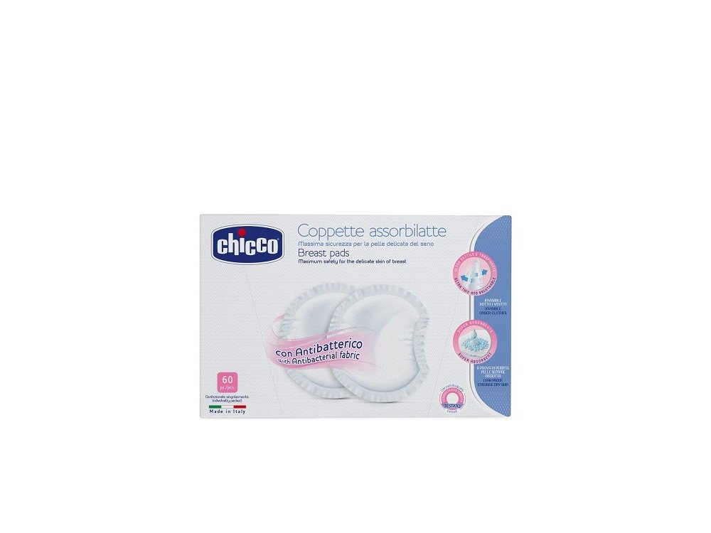 Chicco Επιθέματα Στήθους Αντιβακτηριακά, μιας χρήσης, 60τμχ