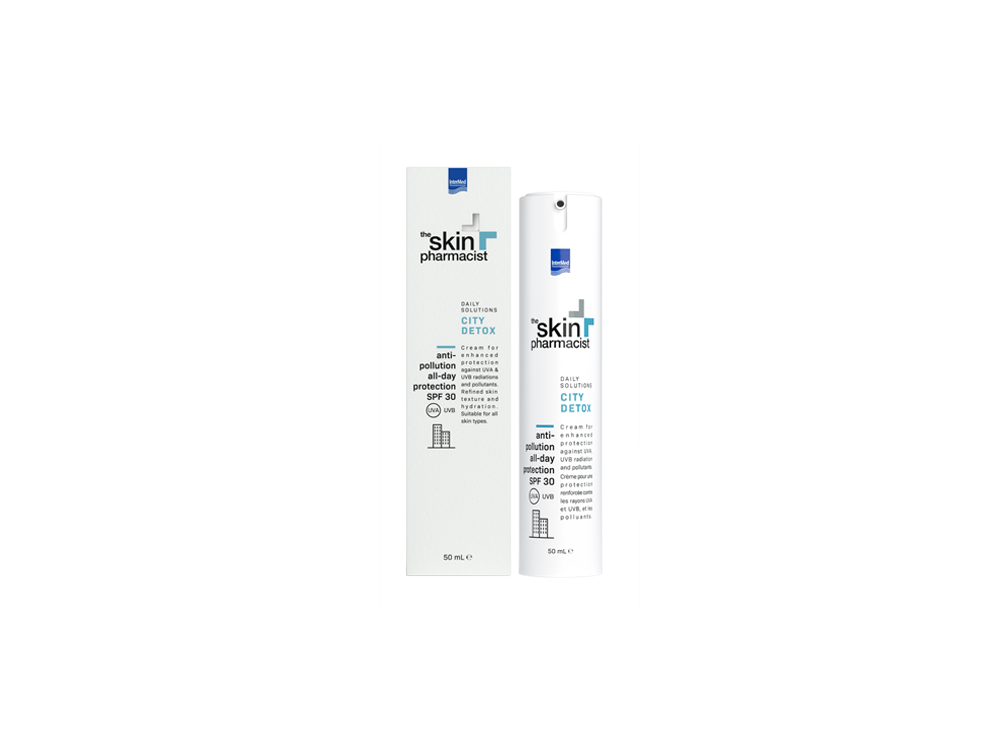InterMed Skin Pharmacist City Detox Anti-Pollution All Day Protection Cream, SPF30 Κρέμα για Ενισχυμένη Προστασία από Ακτινοβολίες UVA, UVB & τους Ρύπους, 50ml