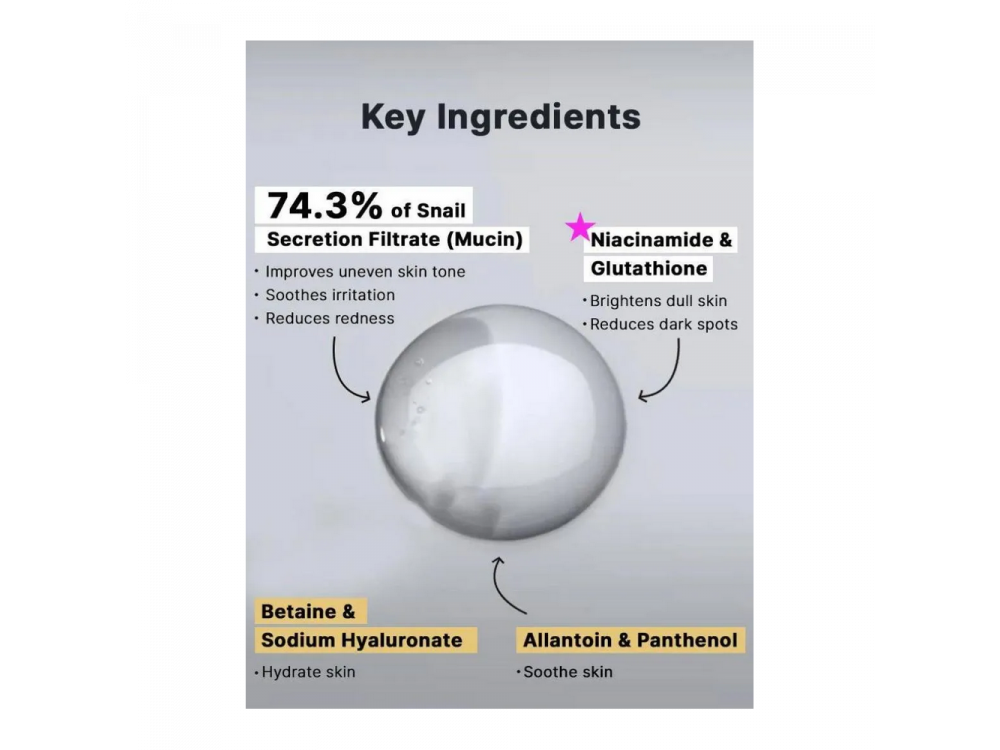 Cosrx Advanced Snail Radiance Dual Essence Ενυδατικό essence με σαλιγκάρι κ νιασιναμίδη, 80ml