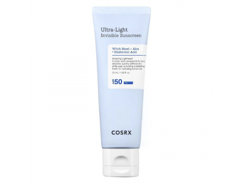 Cosrx Ultra Light Invisible Sunscreen Super λεπτόρρευστο ενυδατικό αντιηλιακό με υψηλή προστασία, 50ml