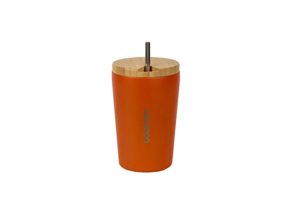 Boobam Cup Ποτήρι Θερμός Πορτοκαλί, 350ml