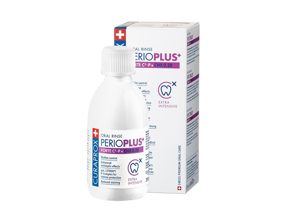 Curaprox Perio Plus Forte CHX 0,20, Στοματικό Διάλυμα με Υψηλή Συγκέντρωση Χλωρεξιδίνης, 200ml