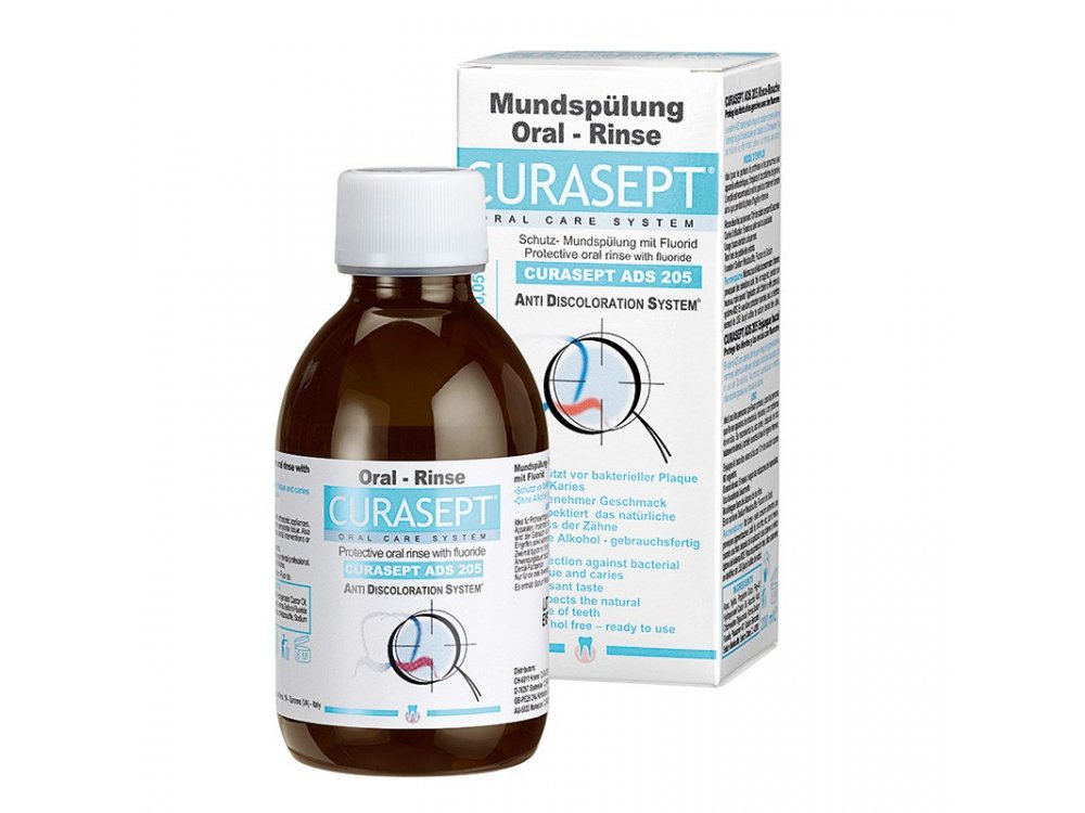 Curasept ADS 205, Στοματικό διάλυμα 005% CHX +005% F, 200ml