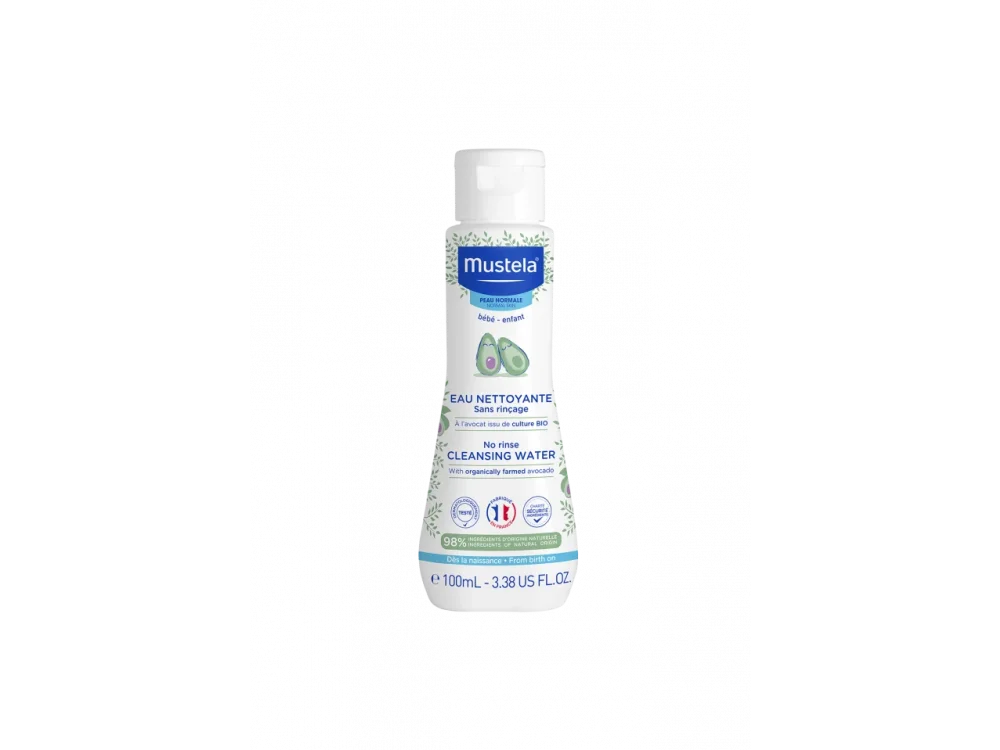 Mustela No Rinse Cleansing Water, Νερό Καθαρισμού χωρίς Ξέβγαλμα με Βιολογικό Αβοκάντο, 100ml
