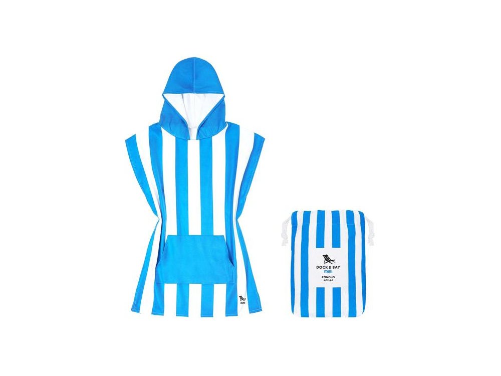 Dock & Bay Παιδικό πόντσο Quickdry, Bondi Blue Microfiber, Small για 4-7 ετών
