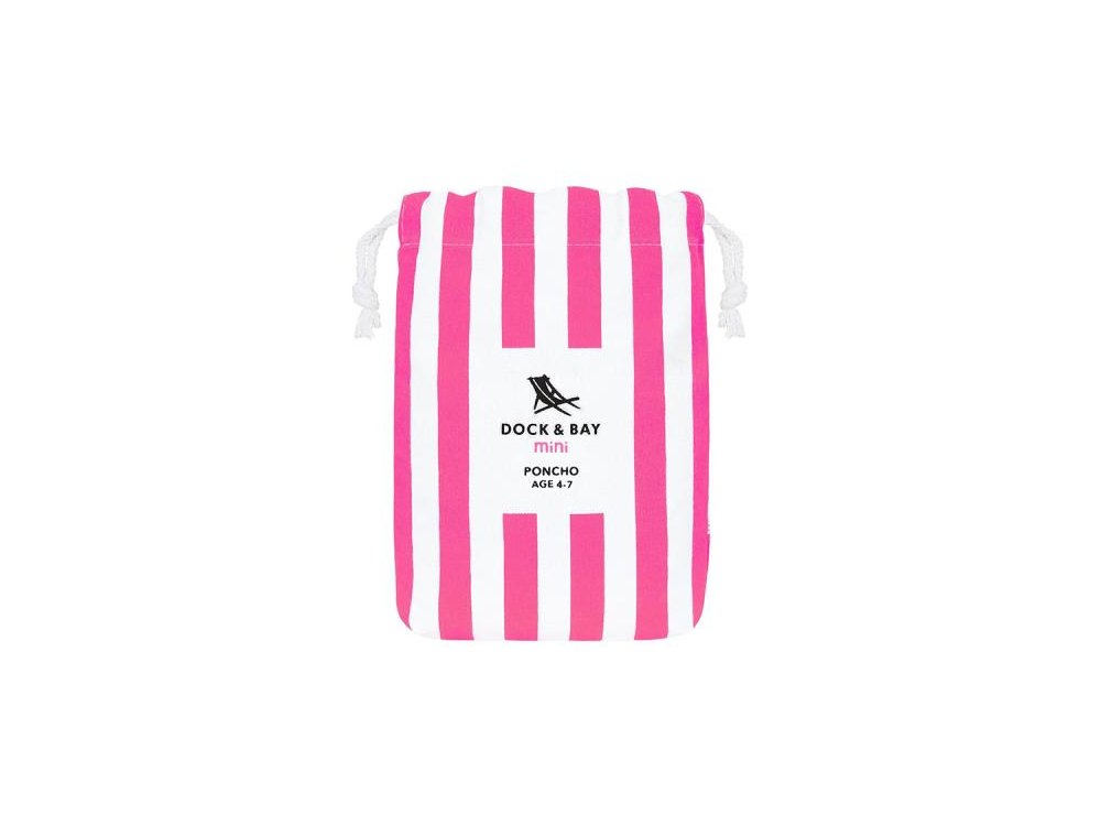 Dock & Bay Παιδικό πόντσο Quickdry, Bondi Pink Microfiber, Small για 4-7 ετών