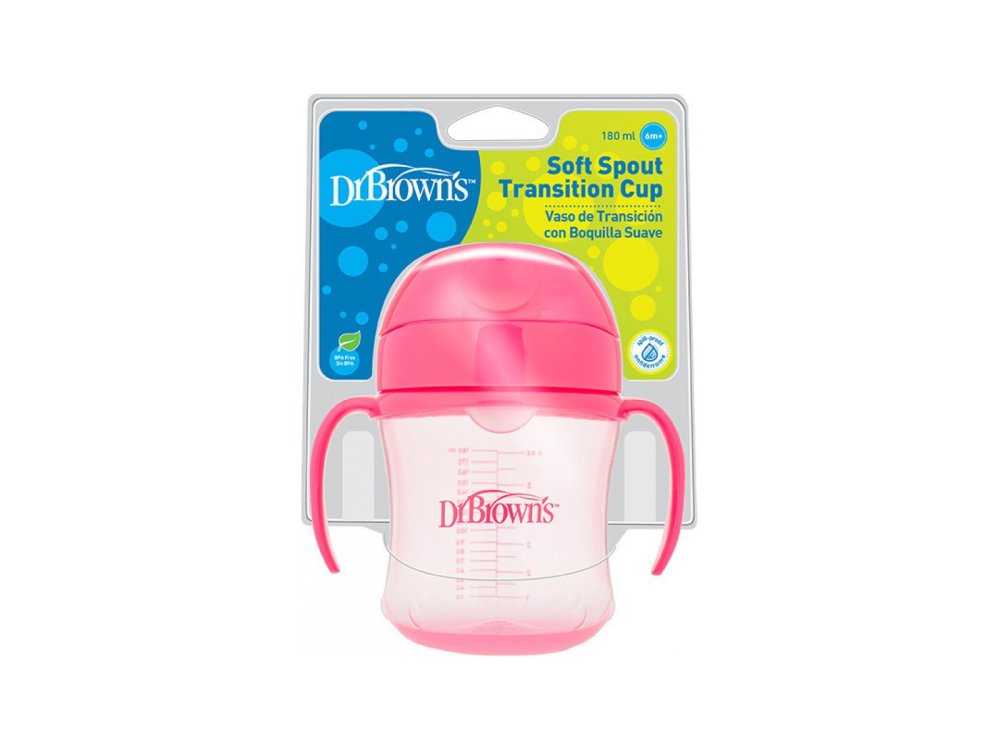 Dr. Brown's Κύπελλο Εκπαίδευσης με Μαλακό Στόμιο και Λαβές, 180ml, TC 61001