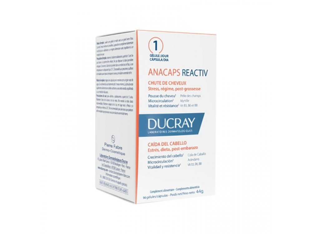 Ducray Anacaps Reactiv, Συμπλήρωμα Διατροφής για Τριχόπτωση, 90caps