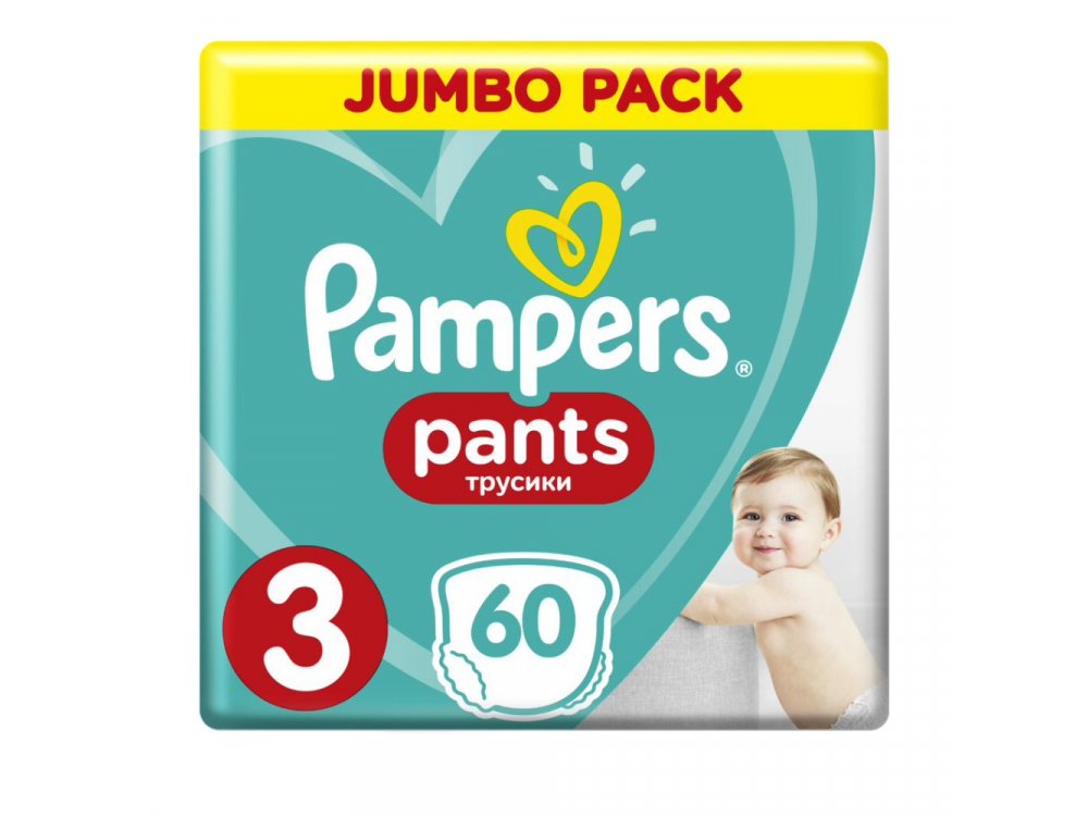 Pampers Pants Jumbo Pack No.3 (Midi) 6-11 kg Βρεφικές Πάνες Βρακάκι, 60τμχ