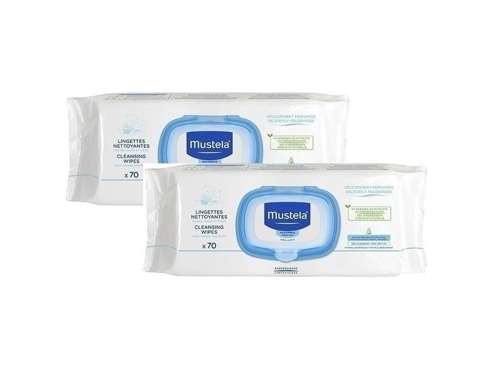 Mustela Cleansing Wipes 2x70τμχ Προσφορά -50% στο 2ο Προϊόν
