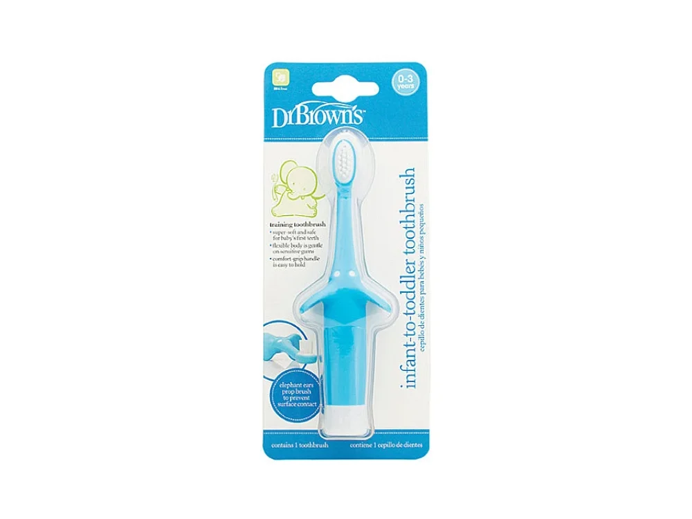 Dr. Brown's Infant to Toddler Toothbrush HG 013, Βρεφική Οδοντόβουρτσα 0-3 ετών, Σιέλ Χρώμα, 1τμχ