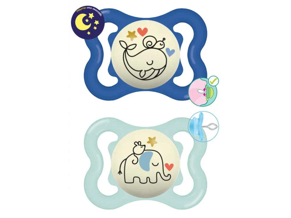 Mam Supreme Night, Πιπίλα Σιλικόνης 2-6m, 2τεμ