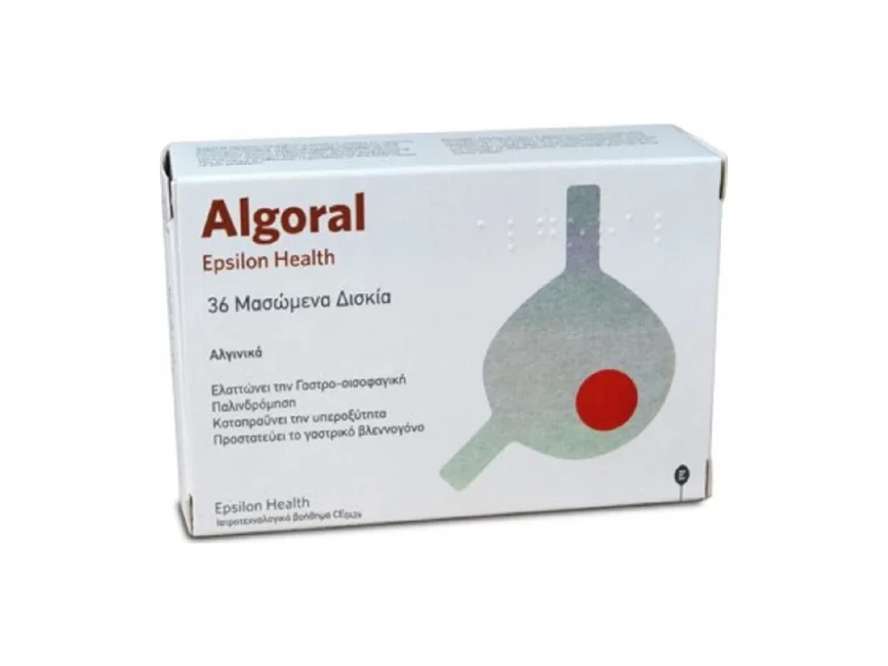 Epsilon Health Algoral Συμπλήρωμα Διατροφής κατά της Καούρας & της Παλανδρόμησης 36 μασώμενα δισκία