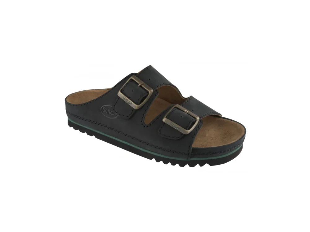 Scholl Airbag Δερμάτινα Ανδρικά Σανδάλια, Χρώμα Μαύρο, Νο41
