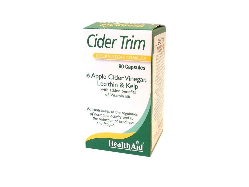 Health Aid Cider Trim, Συμπλήρωμα Αδυνατίσματος με Μηλόξυδο, 90caps