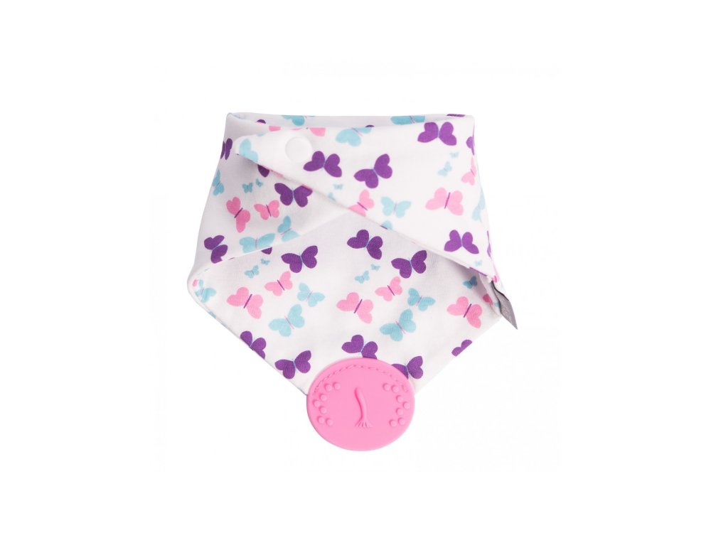 Cheeky Chompers Essentials Neckerchew Racing Robots, Σαλιάρα-Μπαντάνα με ενσωματωμένο μασητικό οδοντοφυΐας, 1τμχ