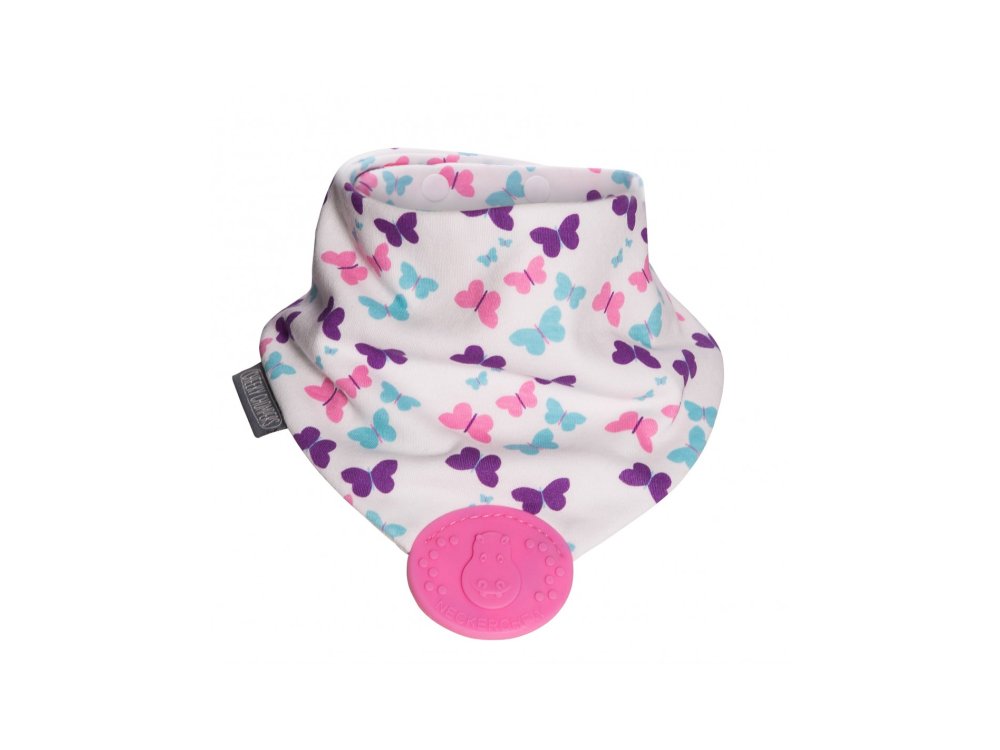 Cheeky Chompers Essentials Neckerchew Racing Robots, Σαλιάρα-Μπαντάνα με ενσωματωμένο μασητικό οδοντοφυΐας, 1τμχ