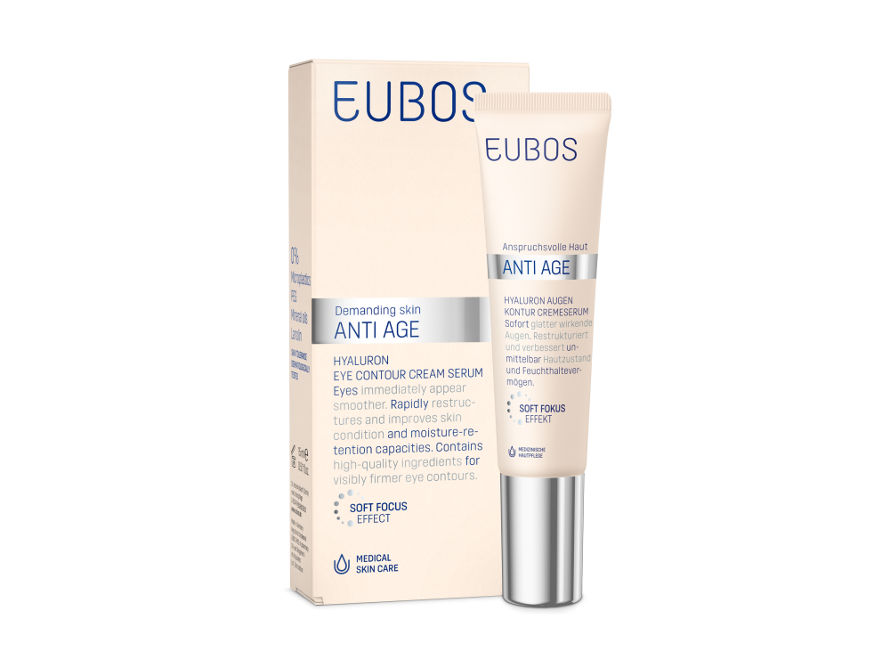 Eubos Hyaluron Eye Contour Cream, Αντιρυτιδική Κρέμα Ματιών Με Υαλουρονικό Οξύ, 15ml