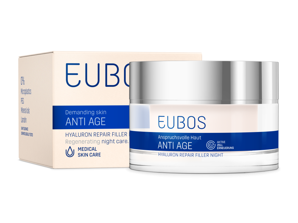 Eubos Hyaluron Repair Filler Night, Κρέμα Νύχτας με Υαλουρονικό Οξύ, 50ml