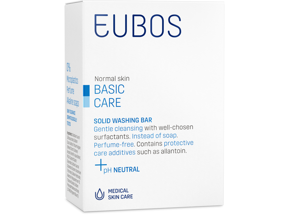 Eubos Solid Washing Bar Blue, Πλάκα Καθαρισμού Προσώπου & Σώματος, 125gr