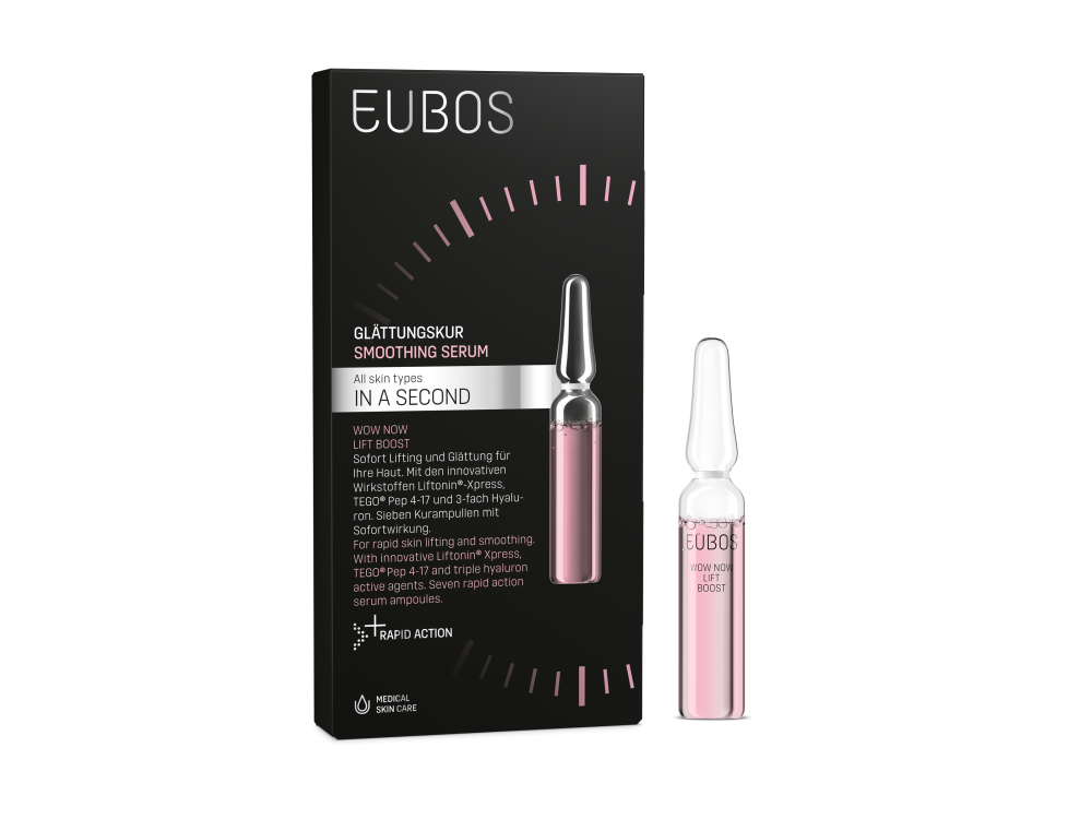 Eubos In a Second Wow Now Lift Boost, Φόρμουλα για Ανόρθωση & Λείανση των Λεπτών Γραμμών για Όλους τους Τύπους Επιδερμίδας, 7x2ml