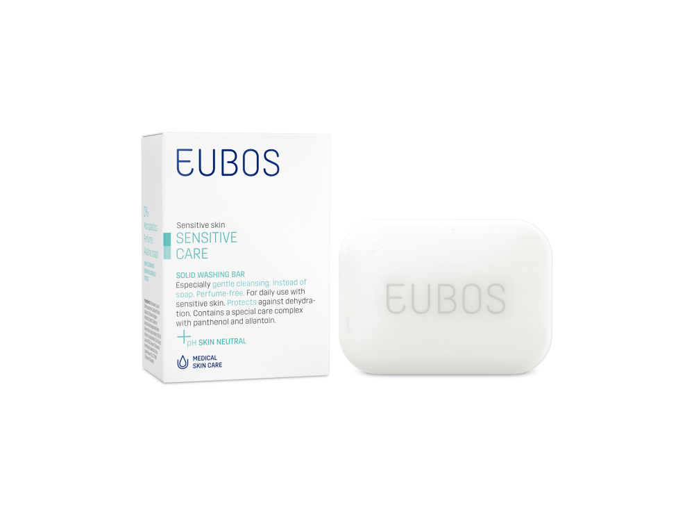 Eubos Sensitive Care Solid Washing Bar, Πλάκα Σαπουνιού για καθαρισμό της επιδερμίδας, 125gr