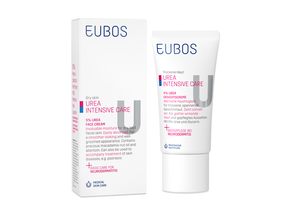 Eubos Urea 5% Face Cream, Ενυδατική Κρέμα Προσώπου για Ξηρές επιδερμίδες, 50ml
